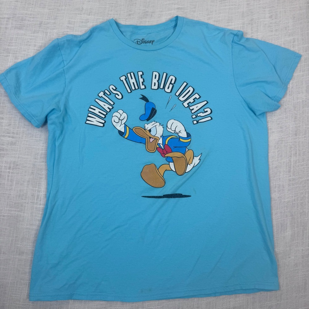 Vintage Mad Donald Duck Disney T-Shirt Women L Blue Whats The Big Idea Kidcore
